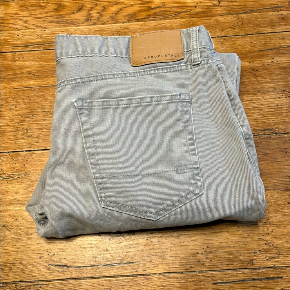 Aeropostale Men's Light Gray Skinny Jeans 38x34